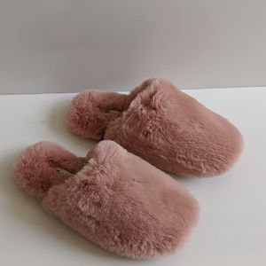 Madewell Wallis Faux Fur Slipper Pink